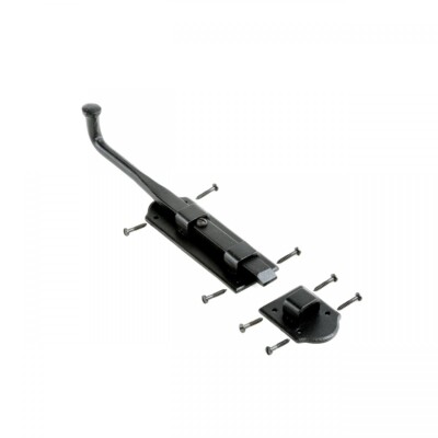 Renovators Supply Door Slide Bolt Latch 9'' Iron Ball Tip Style Black Slide Bolt