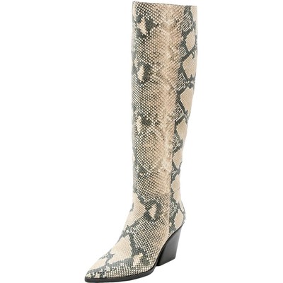 

Dolce Vita Женские Сапоги Isobel Ч/Б Туфли до Колена 6 Средний (B,M) BHFO 4570, Black/white snake print leather, Isobel