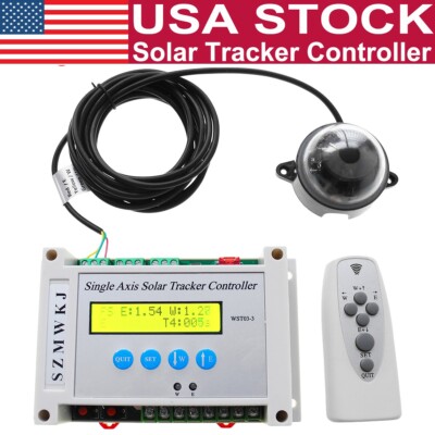 LCD Single Axis Solar Tracker Controller + Remote Automatic Solar Panel Tracking