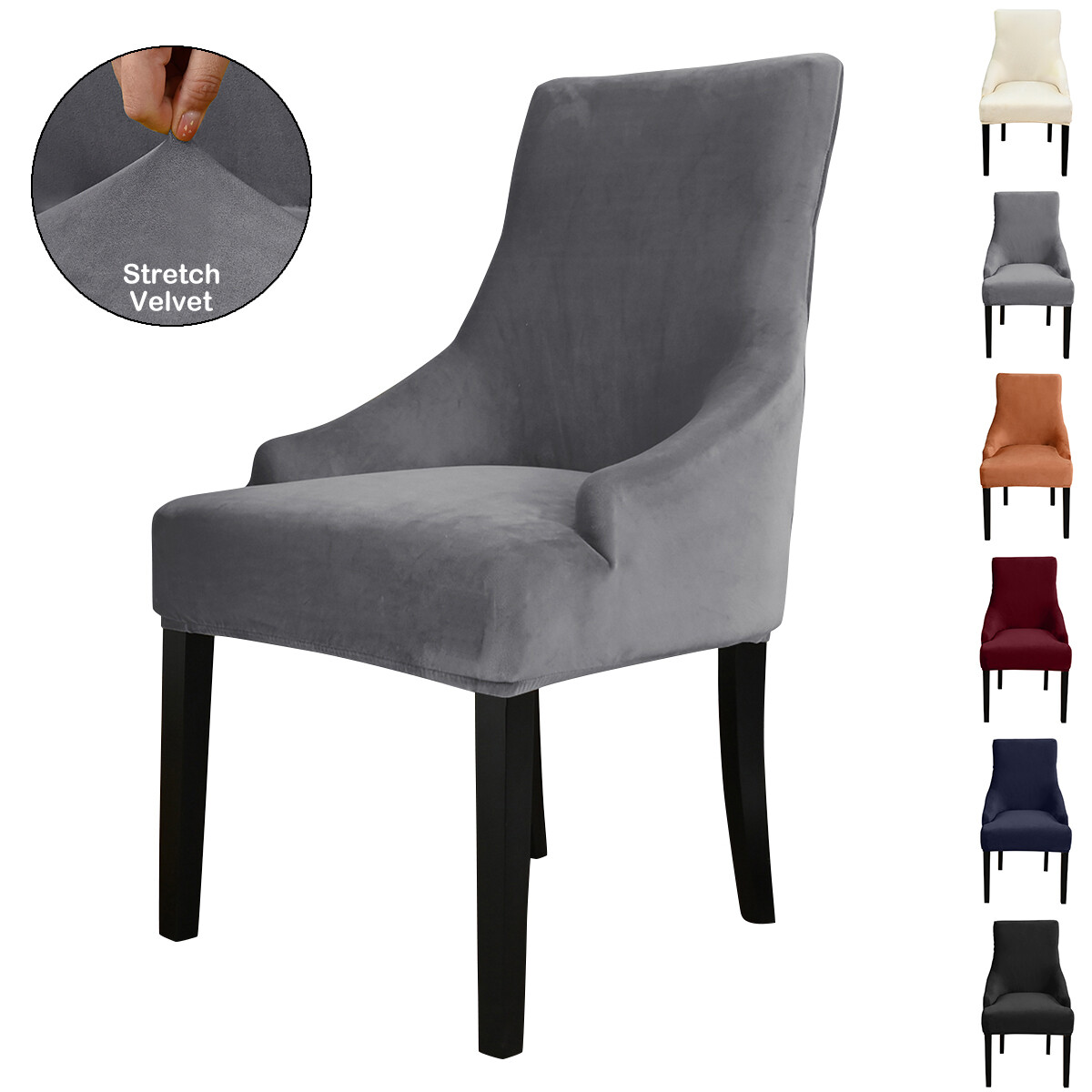 Cover Spandex Stretch Arm Dining Wingback Slipcover Cases