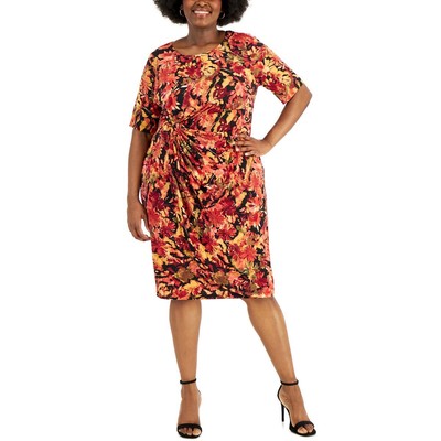 

Женское платье-футляр длиной до колен с цветочным принтом Connected Apparel Plus BHFO 9905, Spice