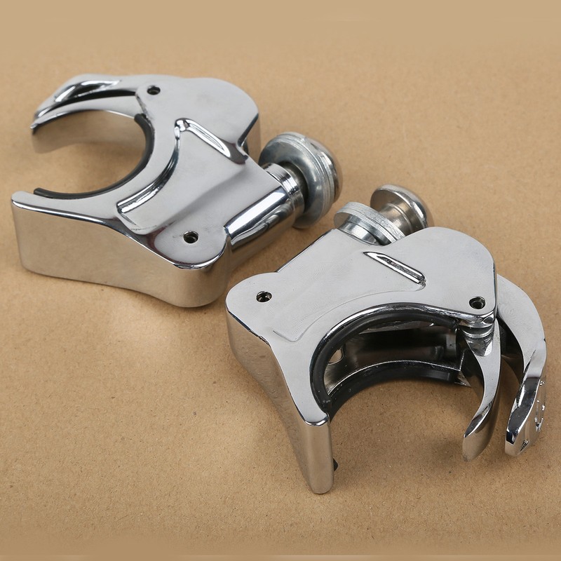 Chrome 39mm 41mm 49mm Quick Release Windshield Clamps For Harley Dyna