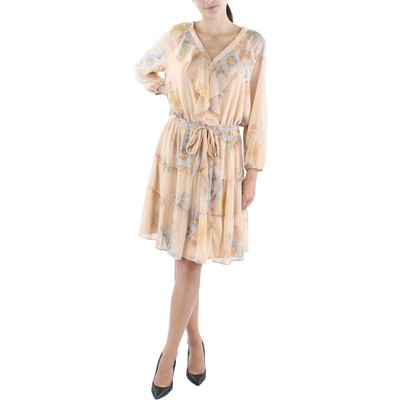 

Женское бежевое платье-расклешенное платье Lauren Ralph Lauren Plus  BHFO 4080, Blush/sage/multi