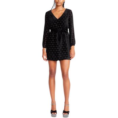 

Женское черное бархатное вечернее мини-платье Betsey Johnson M BHFO 3111, Черный