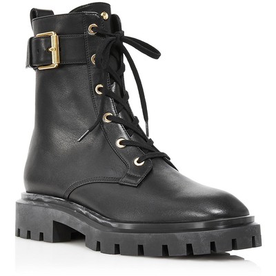 Женские ультрачерные ботинки Stuart Weitzman в армейском стиле на шнуровке 6 Medium (B,M) 7678