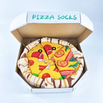Pizza Socks Box 4 Pairs Weird Funny Crazy Gift Socks