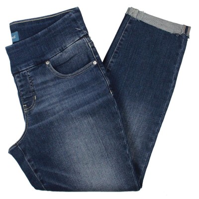 Джинсы Jag Женские Amelia Blue Denim средней посадки с необработанным низом по щиколотку 2 BHFO 0333