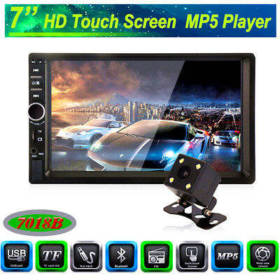 7"Car Stereo Radio Double 2 DIN BTMP5 Player Touch Screen+Camera FM AUX