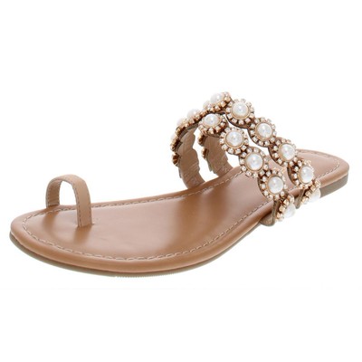 Thalia Sodi / женские повседневные босоножки-стринги Joya Tan 6 среднего размера (B, M) BHFO 5433