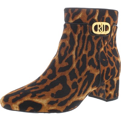 

Женские кожаные ботильоны Lauren Ralph Lauren на молнии с логотипом BHFO 8327, Brown/leopard