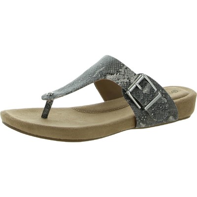 

Giani Bernini Womens Rivver Grey Thong Sandals Shoes 10 Medium (B,M) BHFO 6162, Granite snake smooth