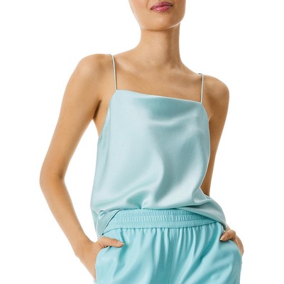 

Женская атласная майка с драпировкой Alice and Olivia Harmon BHFO 6937, Breeze