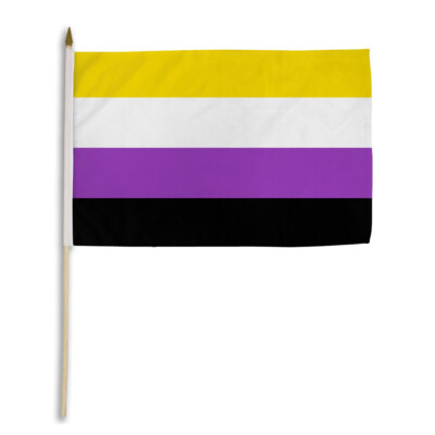 Non-Binary Flag 12in x 18in Stick Flag