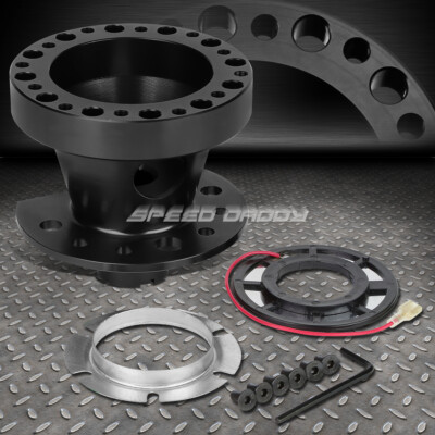 ДЛЯ 88-91 CIVIC 90-93 INTEGRA ЧЕРНЫЙ АЛЮМИНИЕВЫЙ ПЕРЕХОДНИК СТУПИЦЫ РУЛЕВОГО КОЛЕСА С 6 ОТВЕРСТИЯМИ