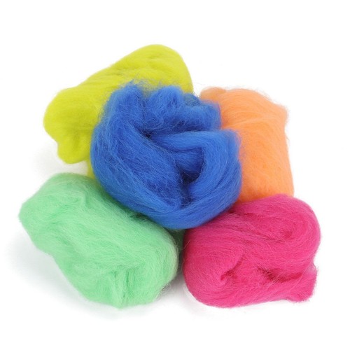 30/50Color Wool Fibre Roving DIY Needles Felting Starter Kit Handcraft Mat Tools