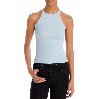 Женская синяя рубашка в рубчик с высоким воротом и безрукавкой ATM Womens M BHFO 4287