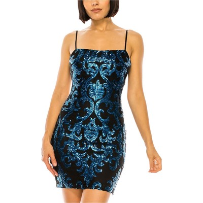 B. Darlin Womens Black Sequined Mini Bodycon Dress Juniors 9/10 BHFO 4331