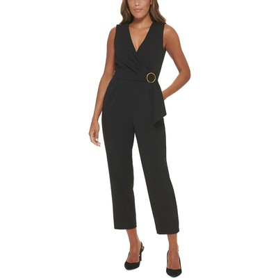 Женский черный комбинезон без рукавов из крепа Calvin Klein с широкими штанинами 4 BHFO 4722