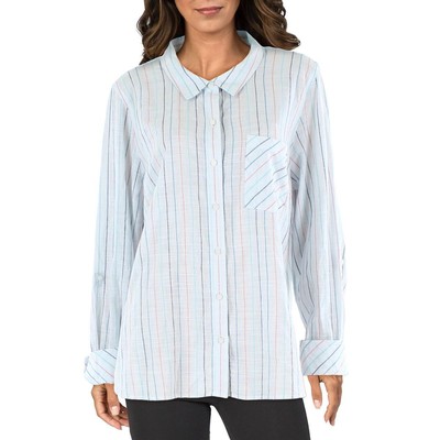 

Женская рубашка на пуговицах в синюю полоску Tommy Hilfiger Solana  BHFO 2882, Blue/navy/pink stripe