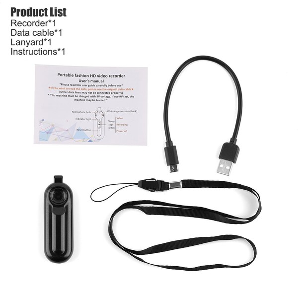 Micro HD 1080P Wearable Mini Spy Camera Video Voice Recorder Necklace Hidden Cam - Image 13