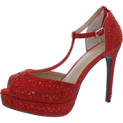 Талия Соди/женские туфли-лодочки на шпильке с открытым носком и стразами; BHFO 7563