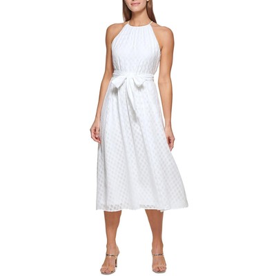 Женское облегающее платье-клеш цвета слоновой кости от DKNY, 16 BHFO 9888