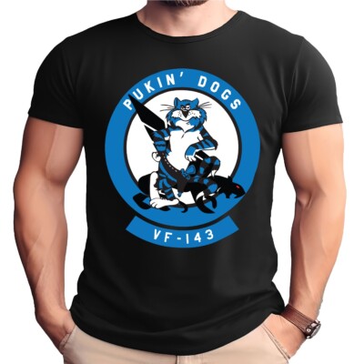 VF-143 Pukin' Dogs Tomcat Black Adult Shirt