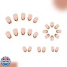 Leopard Print French Tip Press on Nails Short Oval Glossy Fake Nails Cheetah Print Nails Animal Print Design Full Cover Glue on Nails for Women 24PCS