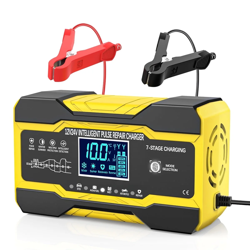10A Fully-Automatic Smart Battery Charger for 12V/24V Vehicles and Equipment