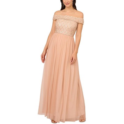 Женское вечернее платье Adrianna Papell с розовыми украшениями, 6 BHFO 4705