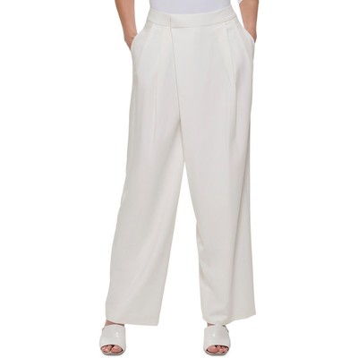 Женское белое платье-брюки из крепа DKNY Petites 6P BHFO 5002