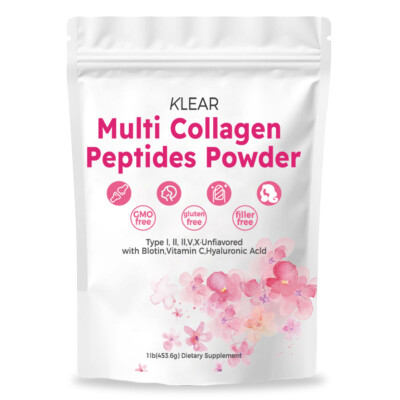 Multi Collagen Peptides Powder -Hydrolyzed Protein Peptides Biotin & Vitamin USA
