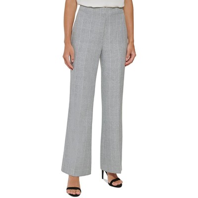 DKNY Womens Gray High Rise Work Wear Business Wide Leg Pants 16 BHFO 4130