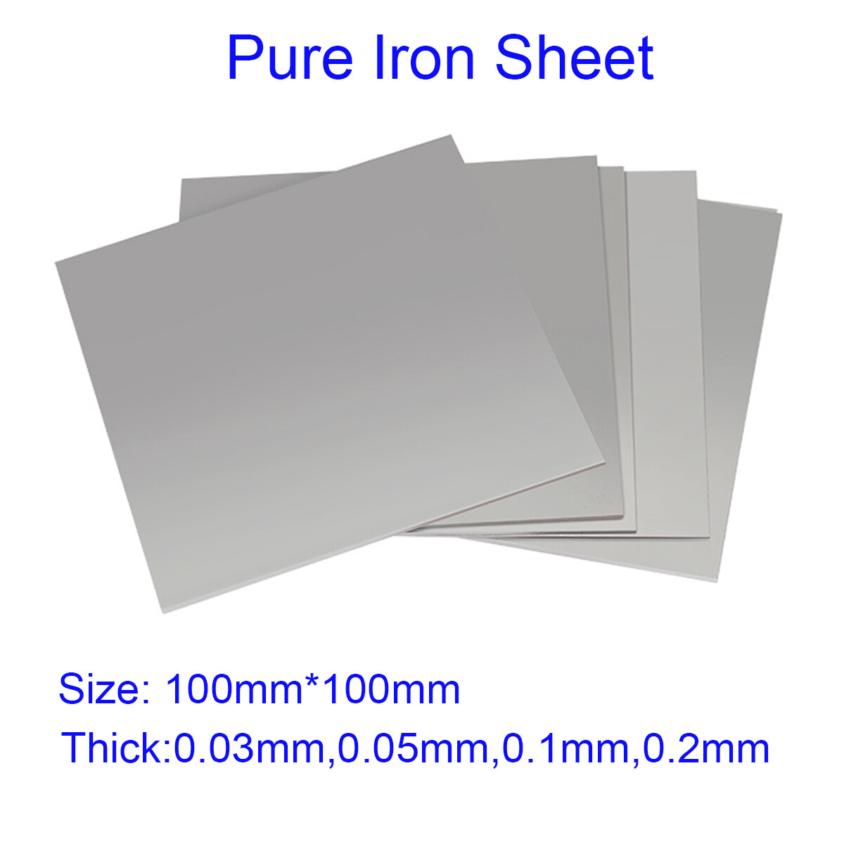 99.995% Pure Iron Sheet Panel Plate 100*100mm Thick 0.03mm 0.05mm - Foto 3