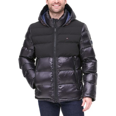 

Tommy Hilfiger Мужская черная стеганая куртка-пуховик для холодной погоды Пальто  BHFO 3351, Черный