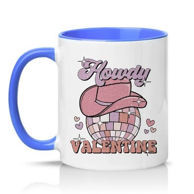 Howdy Valentine Unisex 11oz Ceramic Mug Retro Cowgirl Valentines