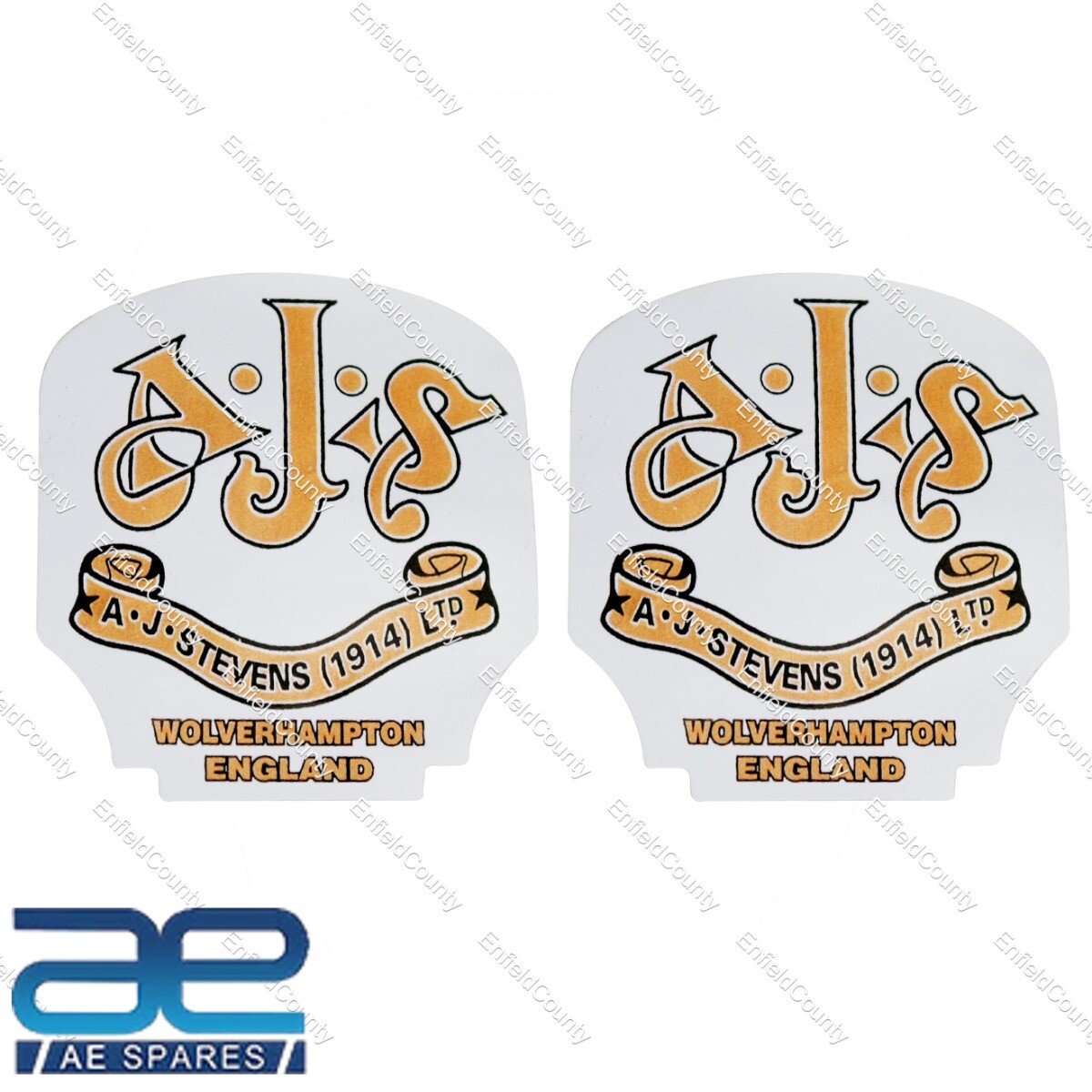 Toolbox Oil Tank Sticker Decal Set of 2 Pcs For AJS Motorcycles
