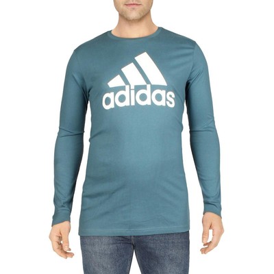 

Мужская синяя хлопковая футболка Adidas с круглым вырезом  BHFO 1918, Orbit indigo, HB6449