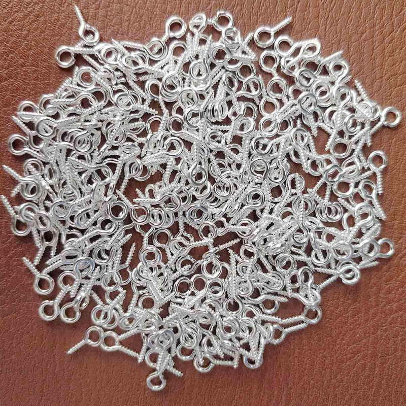 300PCS Small Screw Eye Pins,10 x 5mm Eye pins Hooks,Mini Screw Eye Pin Peg for A