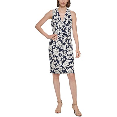 

Женское темно-синее платье-футляр с цветочным принтом Tommy Hilfiger Petites  BHFO 4095, Sky captain/ivory