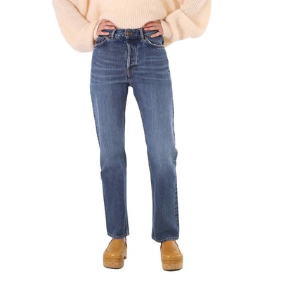 Pre-owned Chloé Chloe Ladies Slim Washed Denim Jeans, Waist Size 25" In Blue