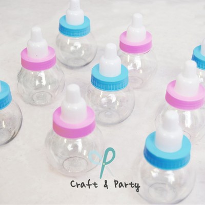 Fillable Bottles for Baby Shower Favors Blue Pink Party Decorations Girl Boy