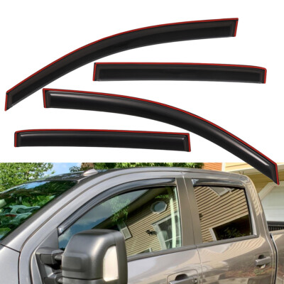 In-Channel Sun Rain Guard Window Visor Vent for 2017-2024 Nissan Titan Crew Cab