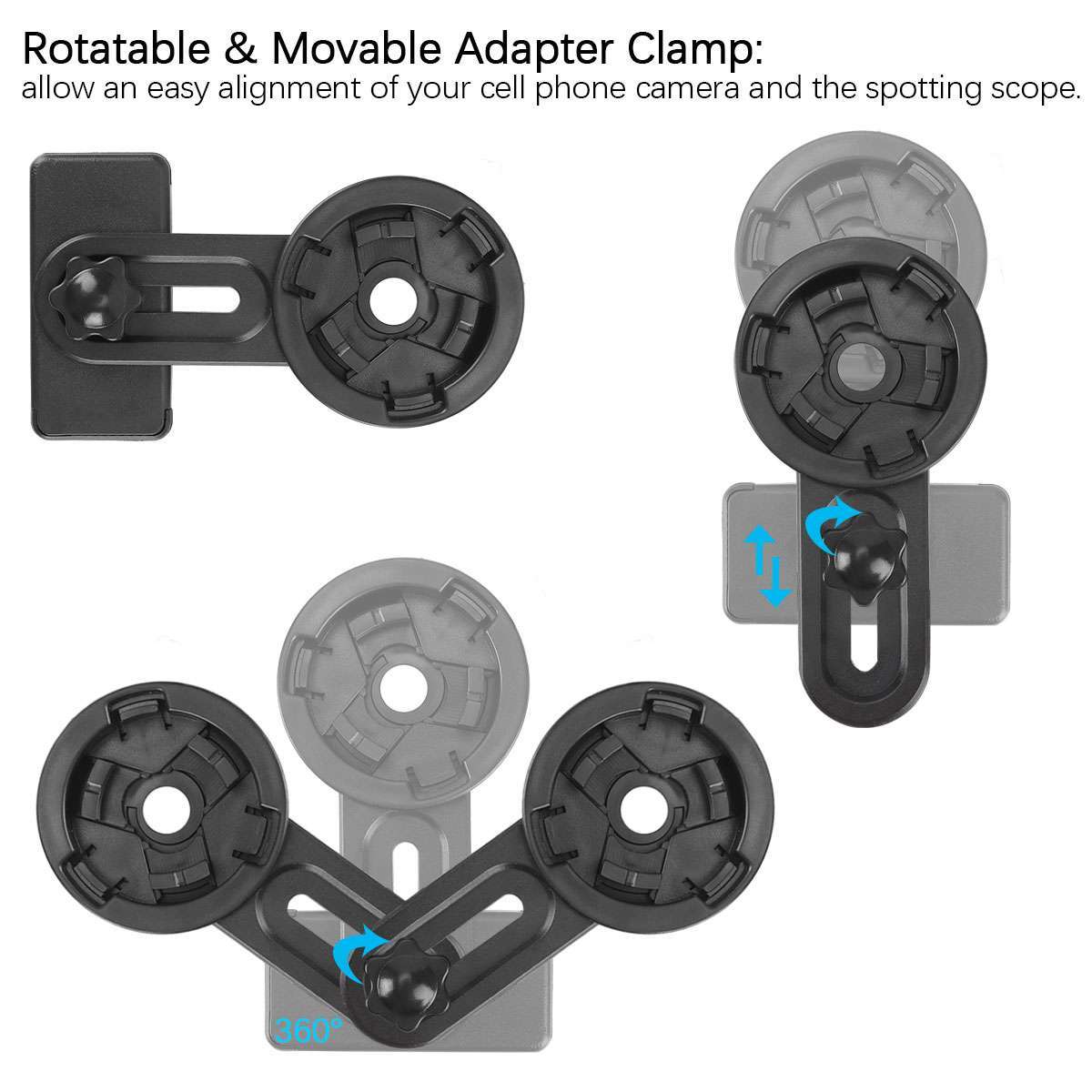 Cell Phone Adapter Mount Binocular Monocular Spotting Scope Telescope Universal