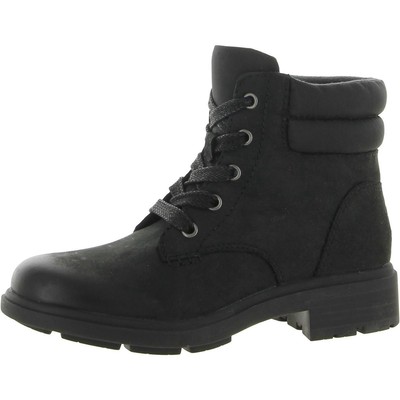 Ugg Womens Harrison Black Leather Ankle Boots Shoes 10 Medium (B,M) BHFO 5988