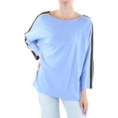 

Женский синий пуловер Anne Klein с цветными блоками и рукавами 3/4, рубашка  BHFO 5494, High sky/anne black