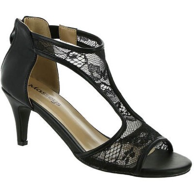 

Женские туфли Masseys Tonya Black Ankle DOrsay Heels 7 Medium (B,M) BHFO 6530, Черный