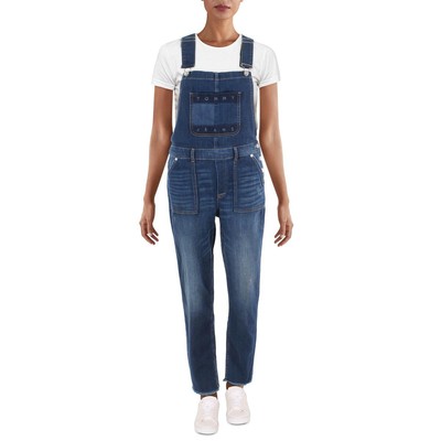 

Джинсы-комбинезон Tommy Jeans Womens Blue Denim Logo Raw Hem  BHFO 6835, Синий