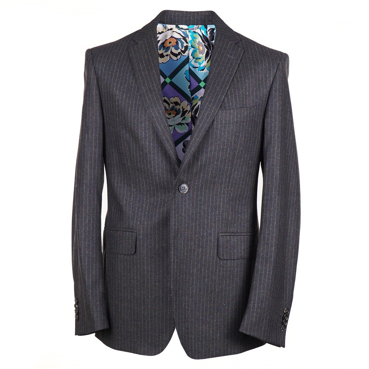 Etro Dark Green Melange Flannel Wool Suit with Silk Lining 40R (Eu 50) NWT
