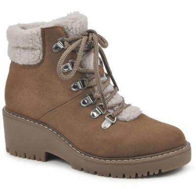 Ботинки White Mountain Womens Dynamite Faux Fur Lace Up Hiking Boots BHFO 9119